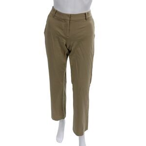 Theory Unisex Chinos Beige Rayon Blend Button Solid Classic Size 6